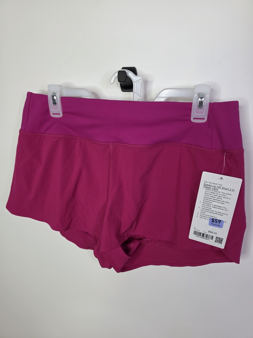 Lululemon Speed Up High-Rise Short 2.5" *Mesh Vent Pink Size Large
